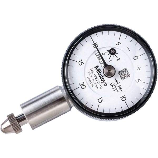 Mitutoyo - 0.1" Range, 0-20-0 Dial Reading, 0.001" Graduation Dial Drop Indicator - 1.22" Dial, 0.04" Range per Revolution, 0.001" Accuracy, Revolution Counter - Best Tool & Supply