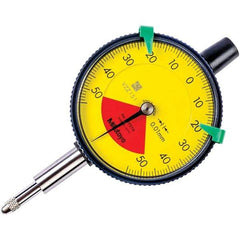 Mitutoyo - 1mm Range, 50-0-50 Dial Reading, 0.01mm Graduation Dial Drop Indicator - 57mm Dial, 1.4mm Range per Revolution, 0.04mm Accuracy - Best Tool & Supply