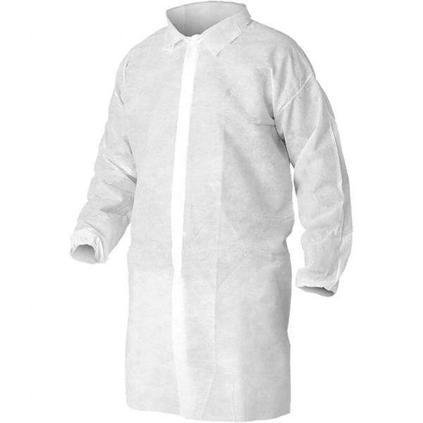 KleenGuard - 3XL, White Lab Coat - SMMMS Material, Snap Front, Elastic Cuffs - Best Tool & Supply