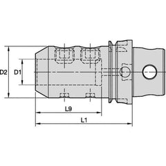 Kennametal - KM4X63 2-1/2" Shank Diam Taper Shank 1-1/4" Hole End Mill Holder/Adapter - 2-1/2" Nose Diam, 4-1/4" Projection, Through Coolant - Exact Industrial Supply