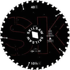 Skilsaw - 10-1/4" Diam, 1" Arbor Hole Diam, 40 Tooth Wet & Dry Cut Saw Blade - Cermet-Tipped, Cutoff Action, Diamond Arbor - Best Tool & Supply