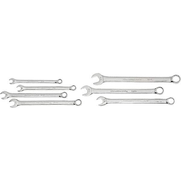 GearWrench - 7 Piece, 3/8" to 3/4", 12 Point Ratcheting Combination Wrench Set - Inch Measurement Standard, Chrome Finish, Comes in Nylon Roll - Best Tool & Supply