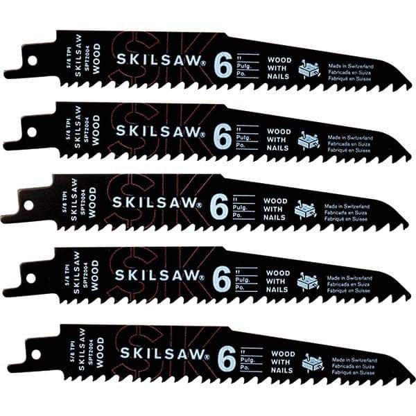 Skilsaw - 9" Long x 1" Thick, Bi-Metal Reciprocating Saw Blade - Straight Profile, 8 to 10 TPI, Toothed Edge, Universal Shank - Best Tool & Supply