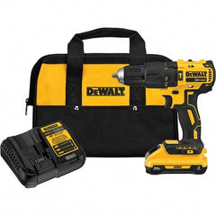 DeWALT - 20 Volt 1/2" Keyless Chuck Cordless Hammer Drill - 29750 BPM, 0 to 250 RPM - Best Tool & Supply