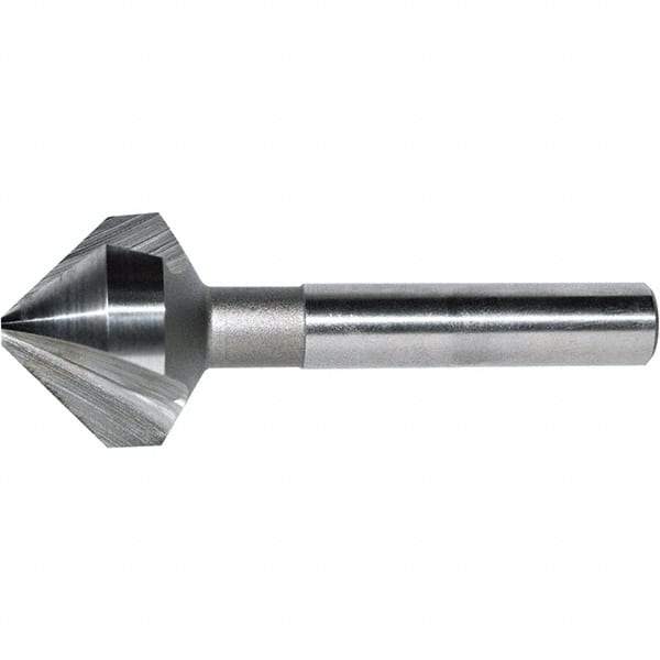 Keo - 3/8" Head Diam, 1/4" Shank Diam, 3 Flute 60° Cobalt Countersink - Bright Finish, 1-3/4" OAL, Single End, Straight Shank, Right Hand Cut - Best Tool & Supply