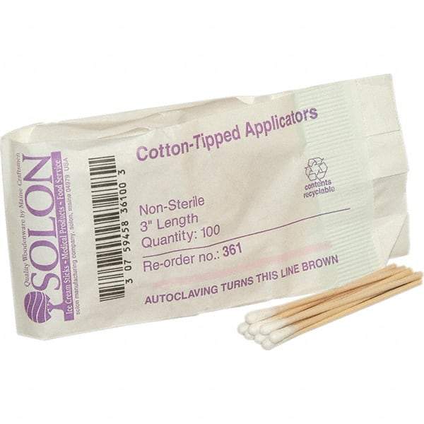 PRO-SAFE - First Aid Applicators Product Type: Cotton Tip Applicator/Single-Ended Length (Inch): 3 - Best Tool & Supply