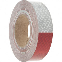 3M - 1-1/2" Wide, Red/White Reflective OSHA Conspicuity Tape - Stick-On - Best Tool & Supply