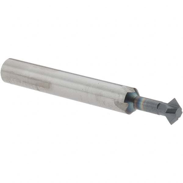 Accupro - 1/4° 1/4" Cut Diam, 1/8" Cut Width, 1/4" Shank, Solid Carbide Double-Angle Cutter - Best Tool & Supply