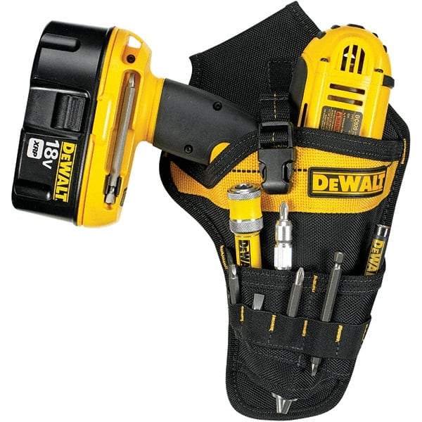 CLC - Drill/Impact Driver Holster with 9 Pockets - Ballistic Polyester, Black/Yellow - Best Tool & Supply