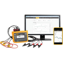 Fluke - 3 Phase, 1,000 VAC, 0.01 to 1,500 Amp Capability, 42.5 to 69 Hz Calibration, LCD Display Power Meter - 1 Current Accuracy, 0.1 Voltage Accuracy - Best Tool & Supply