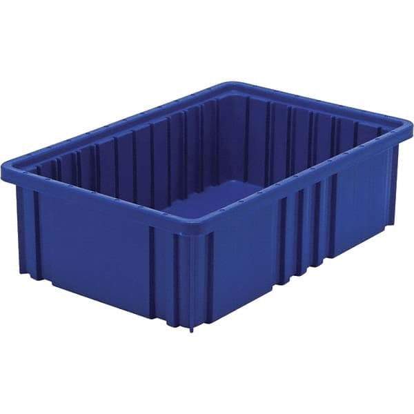 Quantum Storage - 40 Lb Load Capacity Blue Polypropylene Dividable Container - Stacking, 5" Long x 10.9" Wide x 16-1/2" High - Best Tool & Supply