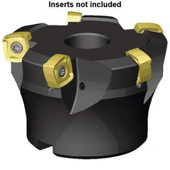 Kennametal - 6 Inserts, 4" Cutter Diam, 0.098" Max Depth of Cut, Indexable High-Feed Face Mill - 1-1/4" Arbor Hole Diam, 50mm High, 7793VXO12 Toolholder, XO..1205.. Inserts, Series 7793 - Best Tool & Supply