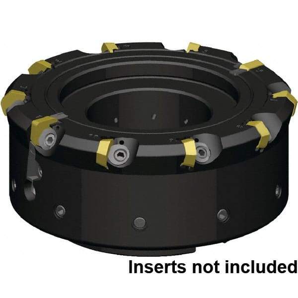 Kennametal - 8 Inserts, 100mm Cutter Diam, 1.09mm Max Depth of Cut, Indexable High-Feed Face Mill - 32mm Arbor Hole Diam, 50mm High, KCFM Toolholder, HDHN07008SR Inserts, Series KCFM - Best Tool & Supply