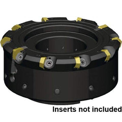 Kennametal - 8 Inserts, 80mm Cutter Diam, 1.09mm Max Depth of Cut, Indexable High-Feed Face Mill - 27mm Arbor Hole Diam, 50mm High, KCFM Toolholder, HDHN07008SR Inserts, Series KCFM - Best Tool & Supply