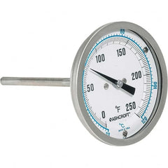 Ashcroft - 6" Stem, 0 to 250° F Bi-Metal Thermometer - Best Tool & Supply