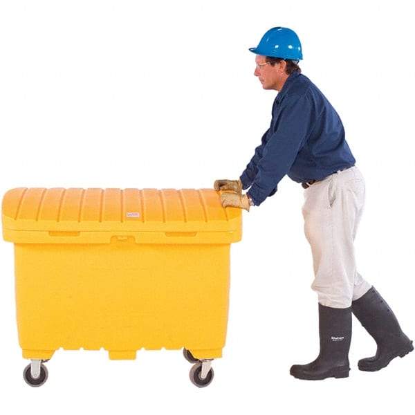 UltraTech - 15 Cu Ft, 350 Lb Load Capacity Safety Orange Polyethylene Tote Container - 48" Long x 31" Wide x 41.8" High, Lid Included - Best Tool & Supply