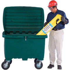 UltraTech - 15 Cu Ft, 350 Lb Load Capacity Green Polyethylene Tote Container - 48" Long x 31" Wide x 41.8" High, Lid Included - Best Tool & Supply