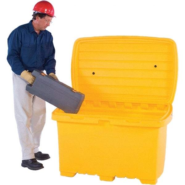 UltraTech - 15 Cu Ft, 350 Lb Load Capacity Yellow Polyethylene Tote Container - 48" Long x 31" Wide x 41.8" High, Lid Included - Best Tool & Supply