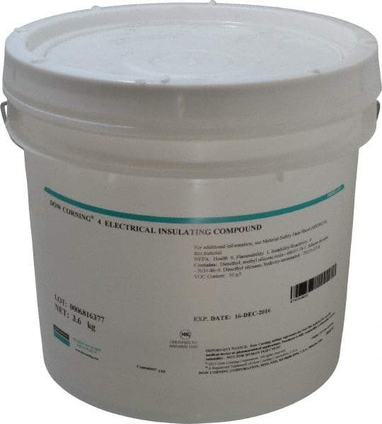 Dow Corning - 8 Lb. Pail Electrical Insulating Compound - 212°F Flash Point, 450 V/mil Dielectric Strength, Flammable, Plastic Safe - Best Tool & Supply