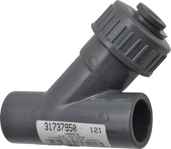 Simtech - 3/4" Pipe, Socket Ends, PVC Y-Strainer - 150 psi Pressure Rating - Best Tool & Supply