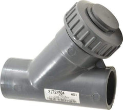 Simtech - 1-1/2" Pipe, Socket Ends, PVC Y-Strainer - 90 psi Pressure Rating - Best Tool & Supply