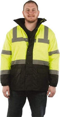 Utility Pro Wear - Size 3XL Cold Weather & High Visibility Parka - Yellow, Polyester & Teflon, Zipper, Snaps Closure - Best Tool & Supply