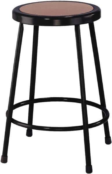 NPS - 24 Inch High, Stationary Fixed Height Stool - 14 Inch Deep x 14 Inch Wide, Hardboard Seat, Black - Best Tool & Supply