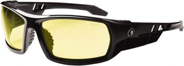 Ergodyne - Yellow Lenses, Framed Safety Glasses - Uncoated Lenses, Size Universal, Wrap Around - Best Tool & Supply