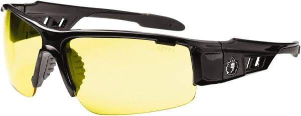 Ergodyne - Yellow Lenses, Framed Safety Glasses - Uncoated Lenses, Size Universal, Wrap Around - Best Tool & Supply