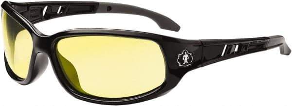 Ergodyne - Yellow Lenses, Framed Safety Glasses - Uncoated Lenses, Size Universal, Wrap Around - Best Tool & Supply