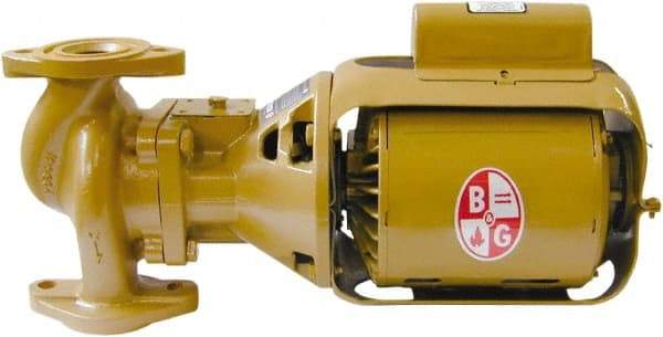 Bell & Gossett - .33 hp, 1 Phase, Bronze Housing, Cast Bronze Impeller, Inline Circulator Pump - 115/230V Volt, 60 Hz Hz, 125 Max psi, 120V Motor - Best Tool & Supply