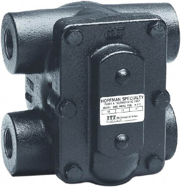 Hoffman Speciality - 4 Port, 1-1/4" Pipe, Stainless Steel Float & Thermostatic Steam Trap - 75 Max psi - Best Tool & Supply