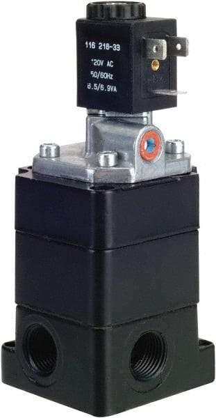 ARO/Ingersoll-Rand - Pilot-Operated Solenoid Valves Valve Type: 3-Way Poppet Actuator Type: Solenoid - Best Tool & Supply