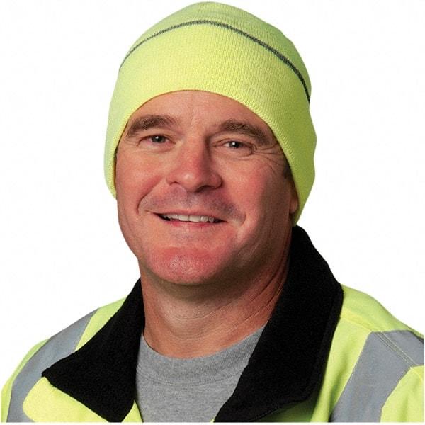 PIP - Size 9-1/2", High Visibility Cuffed Hat - Hi-Viz Yellow Solid Pattern, Polyester - Best Tool & Supply