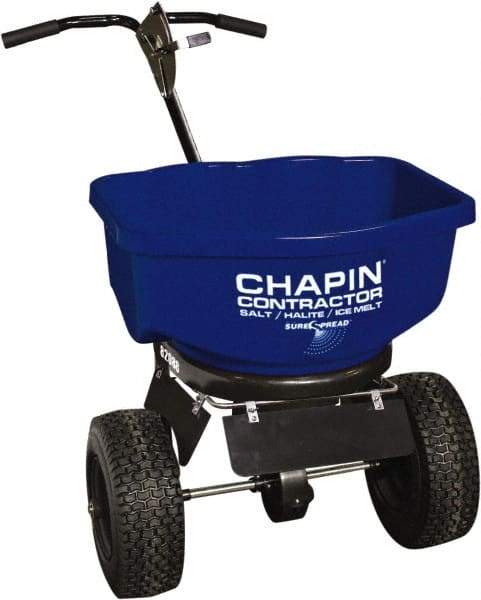 Chapin - 80 Lb Powder Coated Steel Walk Behind Broadcast Landscape Spreader - 14" Pneumatic Wheels - Best Tool & Supply