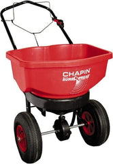 Chapin - 80 Lb Powder Coated Steel Walk Behind Broadcast Landscape Spreader - 12" Pneumatic Wheels - Best Tool & Supply