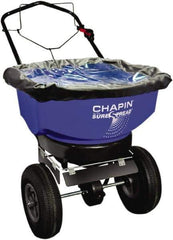 Chapin - 80 Lb Powder Coated Steel Walk Behind Broadcast Landscape Spreader - 12" Pneumatic Wheels - Best Tool & Supply