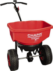 Chapin - 80 Lb Powder Coated Steel Walk Behind Broadcast Landscape Spreader - 12" Pneumatic Wheels - Best Tool & Supply