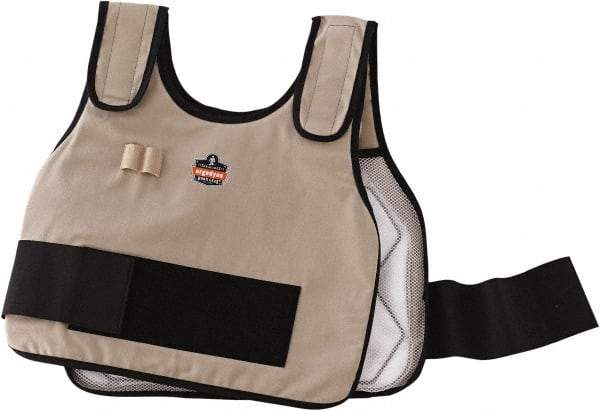 Ergodyne - Size L/XL, Khaki Cooling Vest - 40 to 52" Chest, Hook & Loop Front, PVC, Cotton - Best Tool & Supply