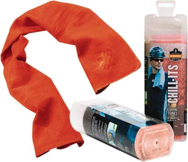 Ergodyne - Size 40", Cooling Towel - Orange Solid Pattern, Polyester - Best Tool & Supply