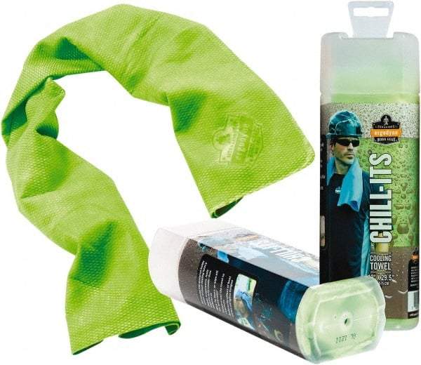 Ergodyne - Size 40", Cooling Towel - Lime Solid Pattern, Polyester - Best Tool & Supply