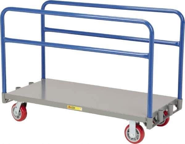 Little Giant - 3,600 Lb Capacity Steel Adjustable Sheet & Panel Truck - Steel Deck, 24" OAW, 48" Platform Length, Polyurethane Casters - Best Tool & Supply