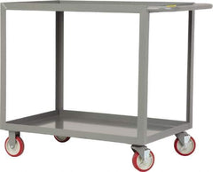 Little Giant - 1,200 Lb Capacity, 24" Wide x 48" Long x 35" High Service Cart - 2 Shelf, Steel, 2 Rigid/2 Swivel Casters - Best Tool & Supply