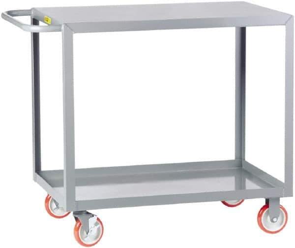 Little Giant - 1,200 Lb Capacity, 18" Wide x 24" Long x 35" High Service Cart - 2 Shelf, Steel, 2 Rigid/2 Swivel Casters - Best Tool & Supply