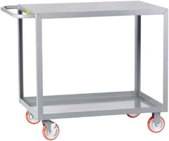 Little Giant - 1,200 Lb Capacity, 18" Wide x 32" Long x 35" High Service Cart - 2 Shelf, Steel, 2 Rigid/2 Swivel Casters - Best Tool & Supply