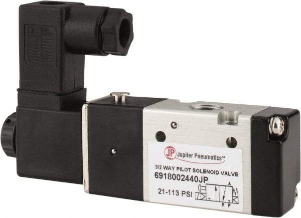 PRO-SOURCE - 1/8", 3/2 Way Single Stacking Solenoid Valve - 24 VDC, 0.65 CV Rate, 1.38" High x 3.46" Long - Best Tool & Supply