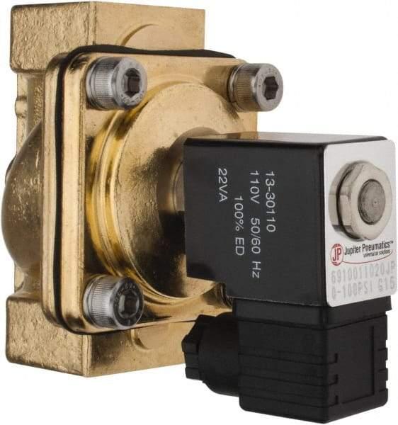 PRO-SOURCE - 1", 2/2 Way Stacking Solenoid Valve - 110 VAC, 11.92 CV Rate, 4.74" High x 3.78" Long - Best Tool & Supply