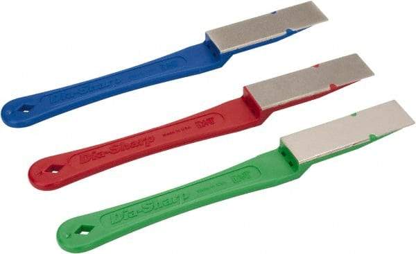 DMT - Extra Fine, Fine & Coarse, 7" Length of Cut, Single End Diamond Hone - 3/4" Wide x 0.38" High x 7" OAL - Best Tool & Supply