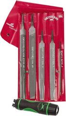 Nicholson - 6 Piece American Pattern File Set - 6", 8", 10" Long, Bastard/Smooth Coarseness, Set Includes Half Round, Mill, Slim Taper - Best Tool & Supply