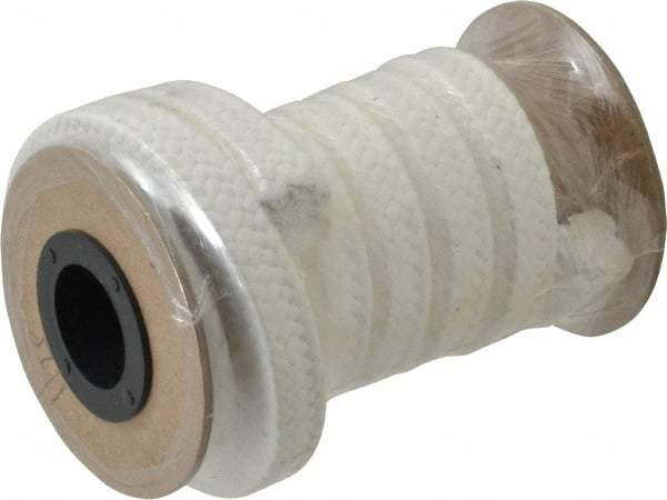 Made in USA - 1/2" x 5.1' Spool Length, PTFE/Sanitary Compression Packing - 1,000 Max psi, 500° F Max, White - Best Tool & Supply